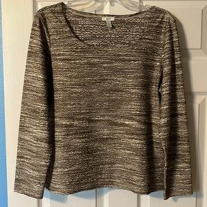 J. Jill Stretch Textured Shimmery Scoop Neck Top